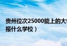 贵州位次25000能上的大学（贵州高考位次80000左右适合报什么学校）