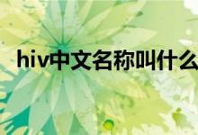 hiv中文名称叫什么（hiv中文名称是什么）