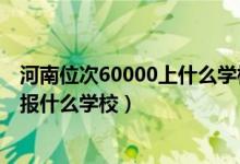 河南位次60000上什么学校（河南高考位次60000左右适合报什么学校）