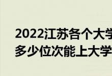 2022江苏各个大学分数线及高考位次预测（多少位次能上大学）