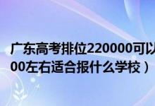 广东高考排位220000可以选择什么大学（广东高考位次80000左右适合报什么学校）