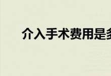 介入手术费用是多少（介入手术费用）