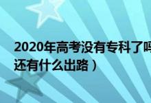 2020年高考没有专科了吗（2022高考落榜了又没有报专科还有什么出路）