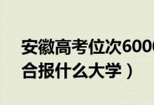 安徽高考位次60000左右推荐什么学校（适合报什么大学）