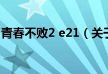 青春不败2 e21（关于青春不败2 e21的介绍）