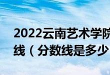 2022云南艺术学院艺术类专业文化录取控制线（分数线是多少）