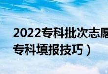 2022专科批次志愿怎样填报（教你最实用的专科填报技巧）