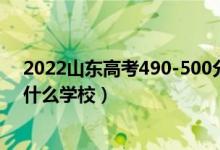 2022山东高考490-500分能报什么大学（物理历史类推荐什么学校）