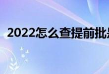 2022怎么查提前批是否录取（有什么方法）