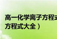 高一化学离子方程式大全（高中常见化学离子方程式大全）