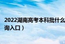 2022湖南高考本科批什么时候知道录取结果（本科批录取查询入口）