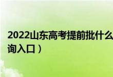 2022山东高考提前批什么时候知道录取结果（提前批录取查询入口）