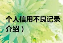 个人信用不良记录（关于个人信用不良记录的介绍）