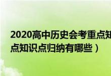 2020高中历史会考重点知识点汇总（2022高中历史会考重点知识点归纳有哪些）