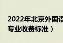 2022年北京外国语大学学费多少钱（一年各专业收费标准）