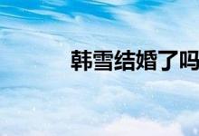 韩雪结婚了吗（韩雪老公是谁）