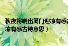 秋夜将晓出篱门迎凉有感古诗意思20字（秋夜将晓出篱门迎凉有感古诗意思）