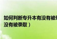 如何判断专升本有没有被录取（2022专升本怎么知道自己有没有被录取）