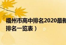 福州市高中排名2020最新排名（2022年福州重点高中最新排名一览表）