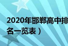 2020年邯郸高中排名（2022邯郸最新高中排名一览表）