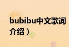 bubibu中文歌词（关于bubibu中文歌词的介绍）