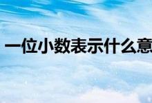 一位小数表示什么意思（一位小数表示什么）