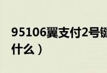 95106翼支付2号键是什么（95106翼支付是什么）