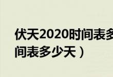 伏天2020时间表多少天xbc9（伏天2020时间表多少天）