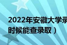 2022年安徽大学录取时间及查询入口（什么时候能查录取）