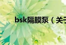 bsk隔膜泵（关于bsk隔膜泵的介绍）