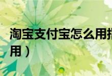 淘宝支付宝怎么用指纹支付（淘宝支付宝怎么用）