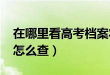 在哪里看高考档案状态（2022高考录取结果怎么查）