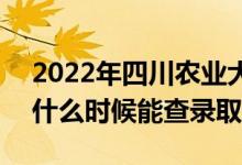 2022年四川农业大学录取时间及查询入口（什么时候能查录取）