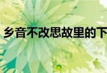 乡音不改思故里的下一句是什么（乡音不改）