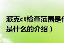 派克ct检查范围是什么（关于派克ct检查范围是什么的介绍）