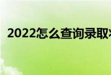 2022怎么查询录取状态（查询方法是什么）