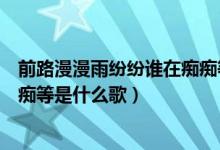 前路漫漫雨纷纷谁在痴痴等的歌名（前路漫漫雨纷纷谁在痴痴等是什么歌）