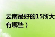 云南最好的15所大学（2022云南最好的大学有哪些）