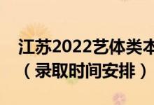 江苏2022艺体类本科录取结果什么时候出来（录取时间安排）