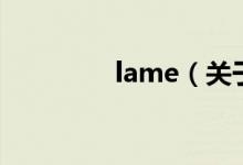 lame（关于lame的介绍）