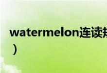 watermelon连读规则（watermelon可数吗）