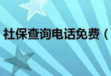 社保查询电话免费（社保查询电话人工服务）