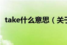 take什么意思（关于take什么意思的介绍）