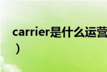 carrier是什么运营商（carrier是什么运营商）