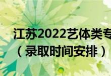 江苏2022艺体类专科录取结果什么时候出来（录取时间安排）