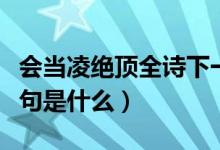 会当凌绝顶全诗下一句（古诗会当凌绝顶下一句是什么）