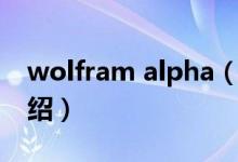 wolfram alpha（关于wolfram alpha的介绍）