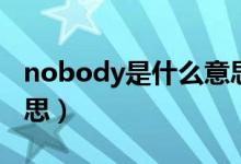 nobody是什么意思中文（nobody是什么意思）