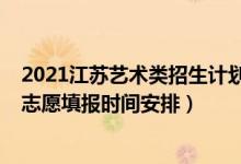 2021江苏艺术类招生计划（2022江苏高考艺术类本科征求志愿填报时间安排）