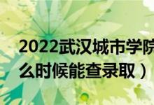 2022武汉城市学院录取时间及查询入口（什么时候能查录取）